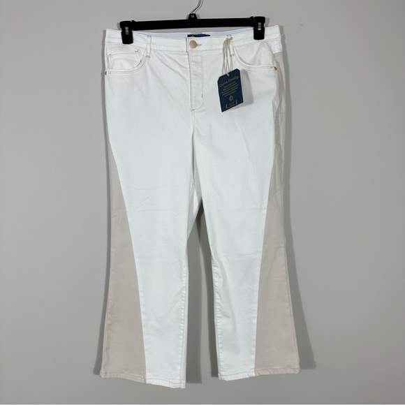 Democracy "Ab"solution High Rise Barely Boot Jeans Womens 16 Two Tone Colorblock - Picture 2 of 13